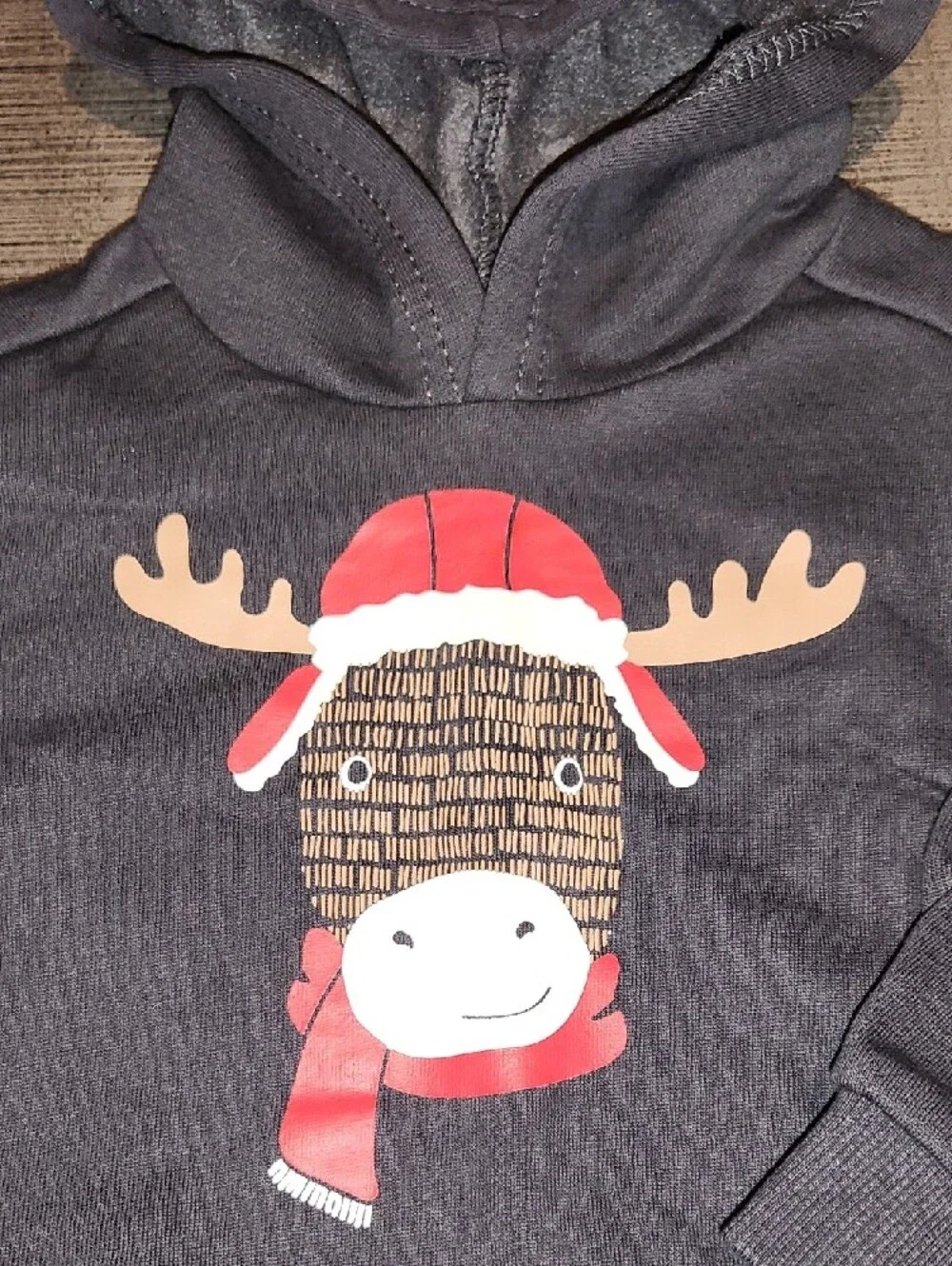 NWT Carter's Black Hoodie with Moose Graphic & Grey Jogger Set